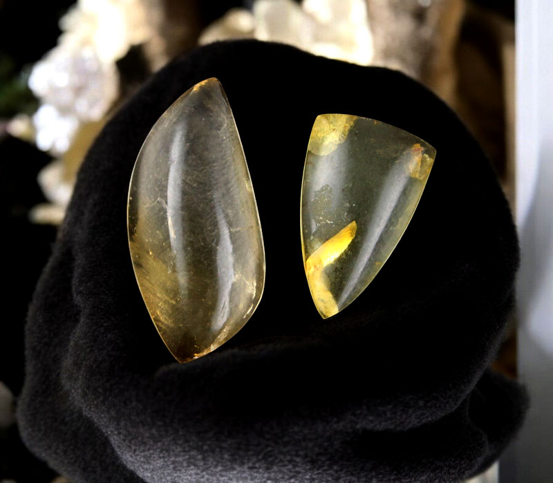 2 pieces of baltic Amber cabochons