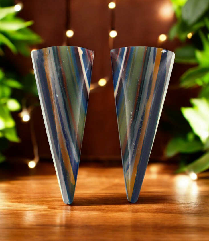 Surfite matched pair of cabochons