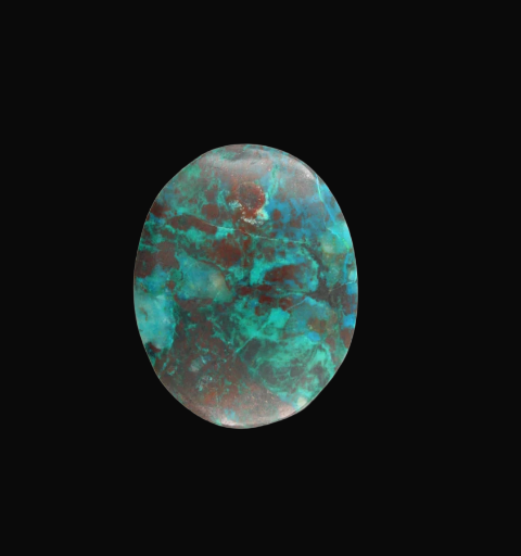 Hand Cut Parrots Wing Chrysocolla Cabochon