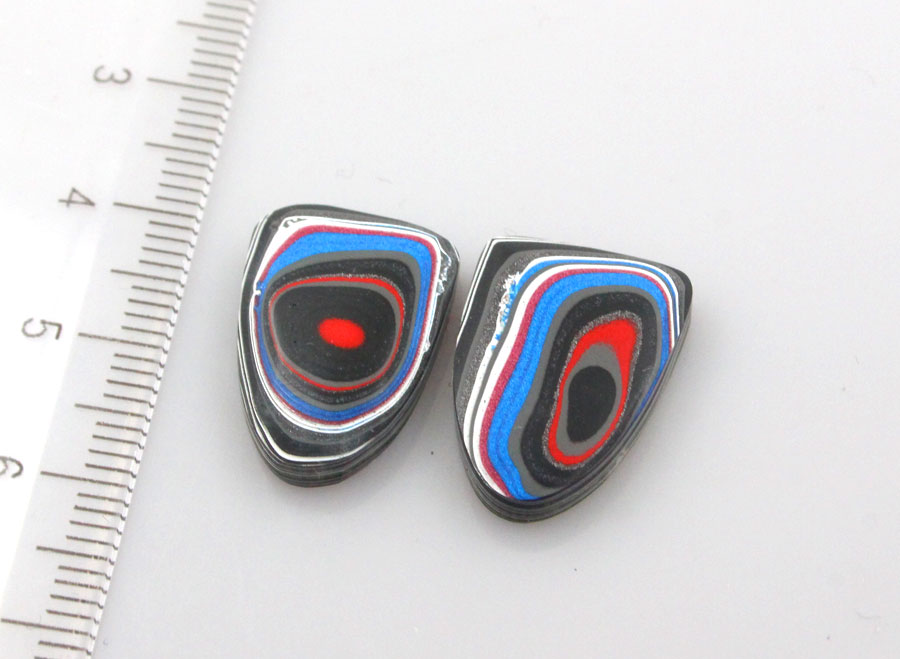Fordite kenworth Pair of cabochons