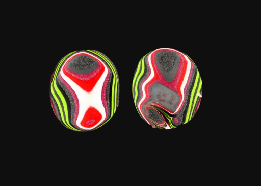 Fordite Pair of cabochons