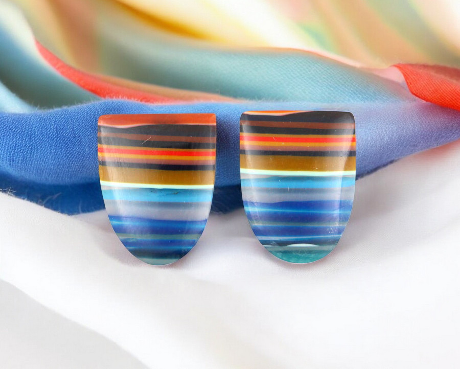 Surfite matched pair of cabochons