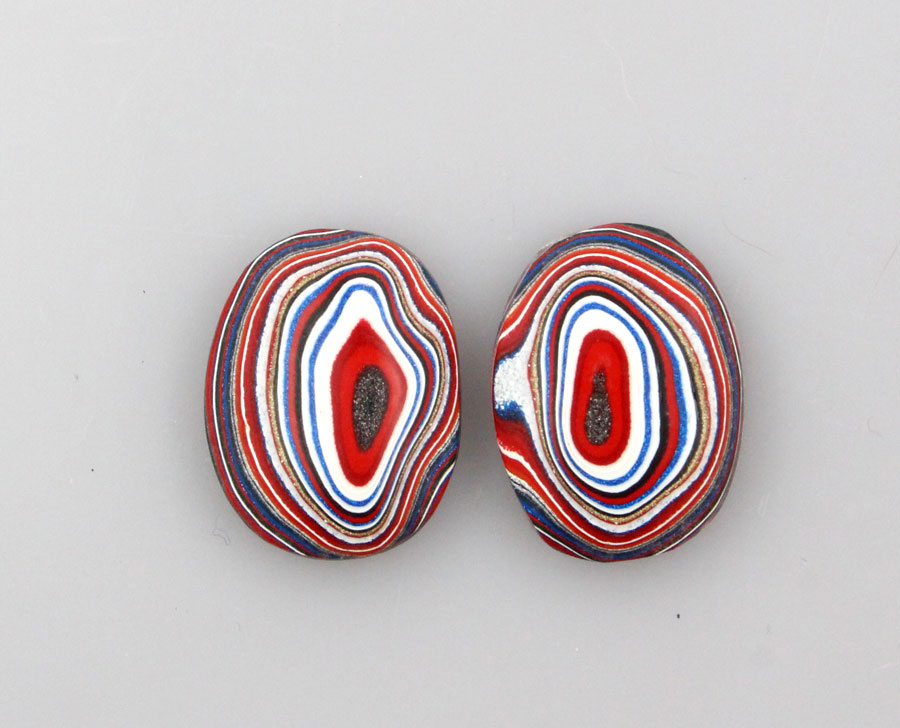 Fordite kenworth Pair of cabochons