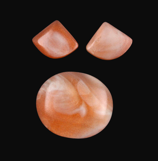Bowlerite  3 piece fall orange cabochon