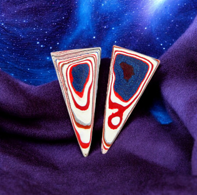 Kenworth Fordite Pair of cabochons