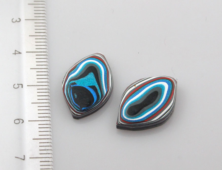 Fordite Jeep Pair of cabochons
