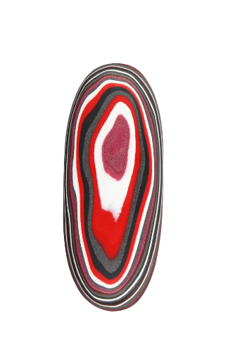 Huge Hand Cut Metallic Red and Pink Jeep Fordite 