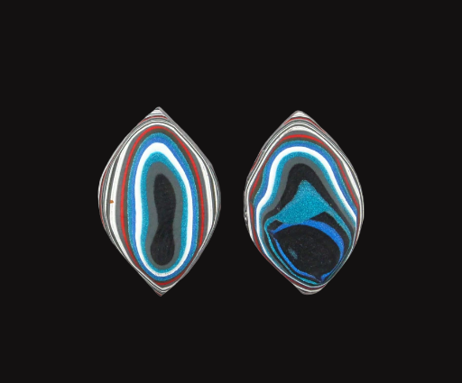 Fordite Jeep Pair of cabochons