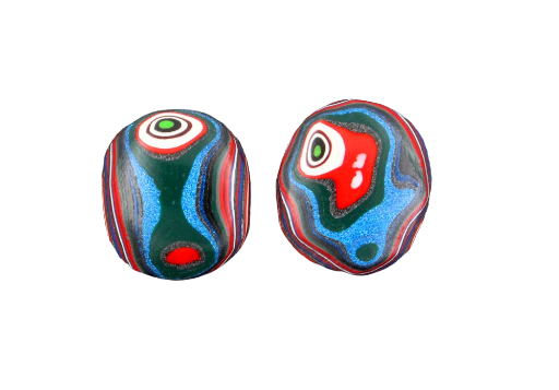 Fordite Pair of cabochons