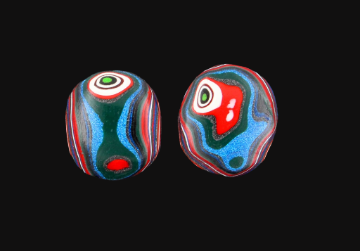 Fordite Pair of cabochons