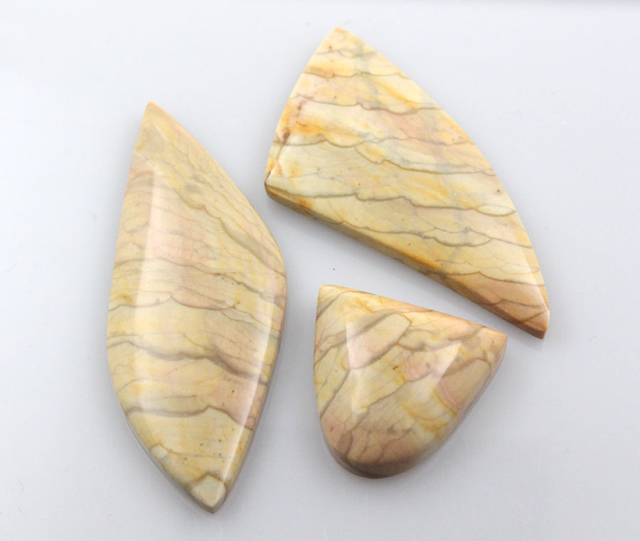 Sale bundle set of three hand cut Misty Mountain cabochons