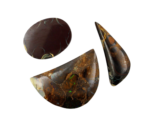 Sale bundle set of three hand cut Boulder Opal cabochon's 