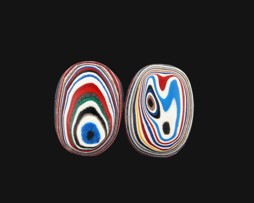 Fordite kenworth Pair of cabochons