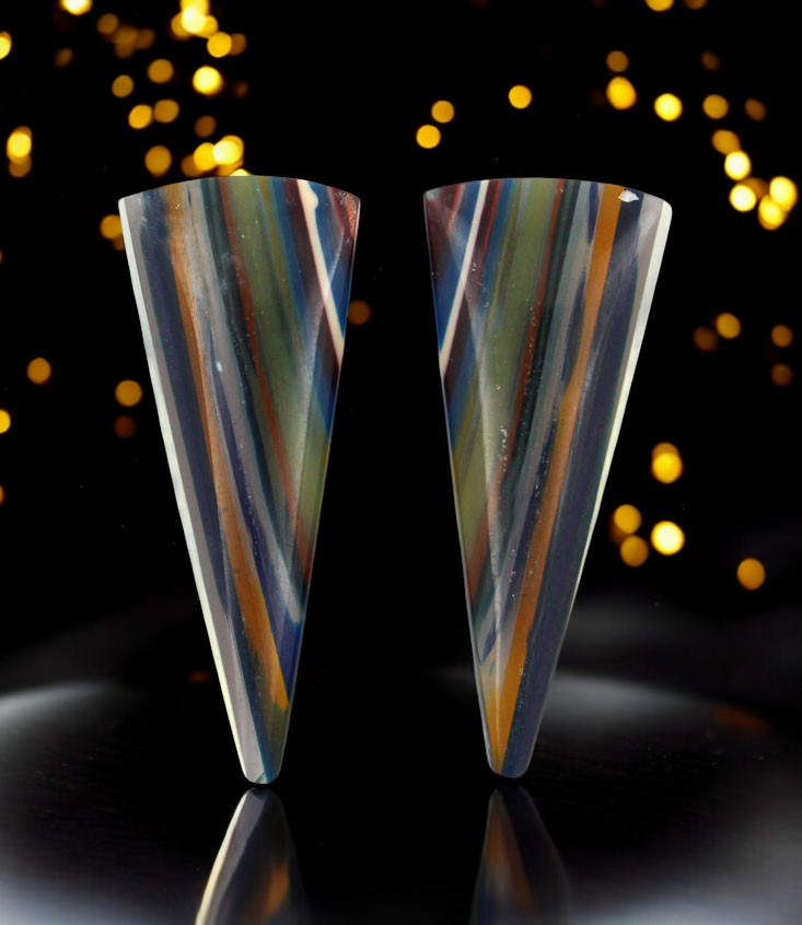 Surfite matched pair of cabochons