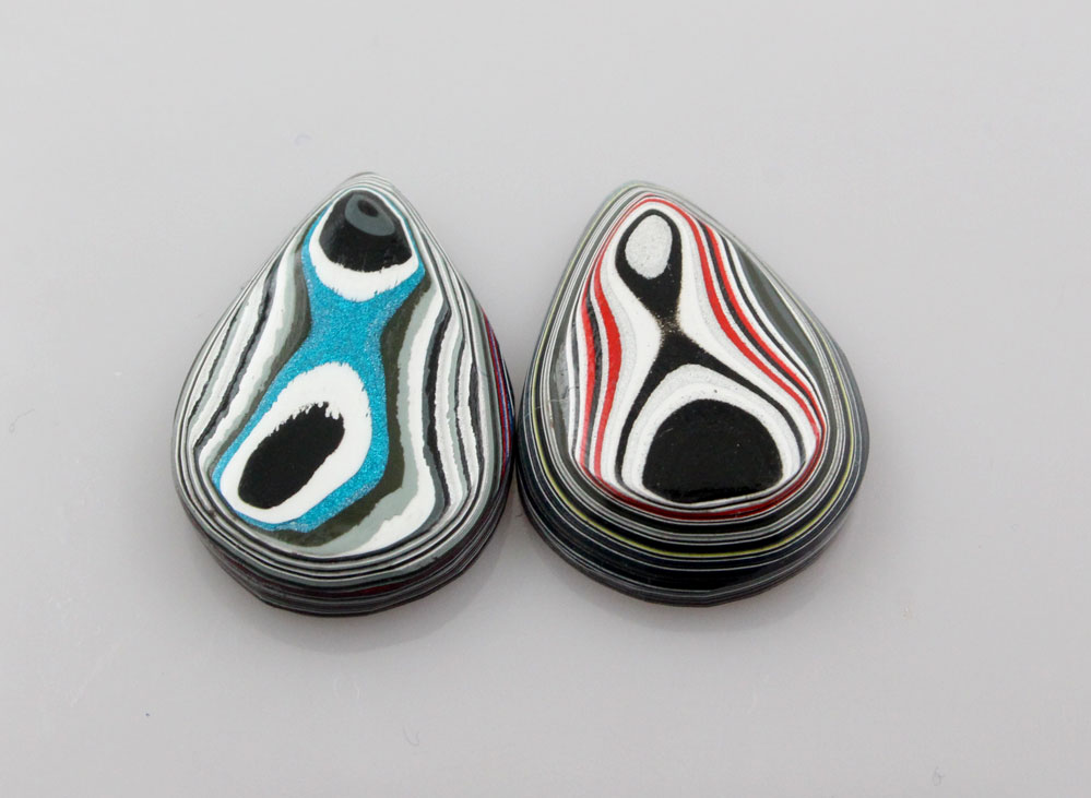 Fordite Pair of cabochons
