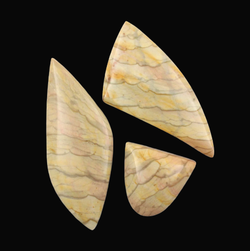 Sale bundle set of three hand cut Misty Mountain cabochons