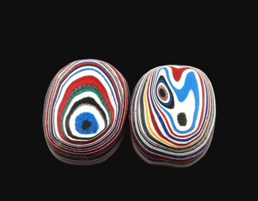 Fordite kenworth Pair of cabochons