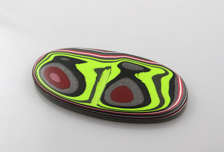 Huge Hand Cut Metallic Lime Green Jeep Fordite 