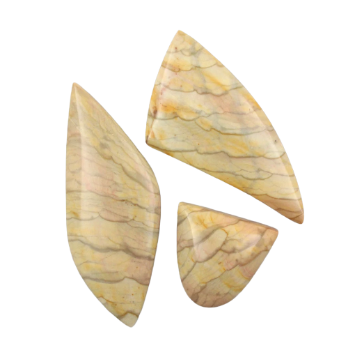 Sale bundle set of three hand cut Misty Mountain cabochons