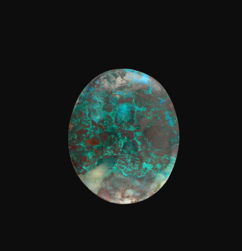 Hand Cut Parrots Wing Chrysocolla Cabochon