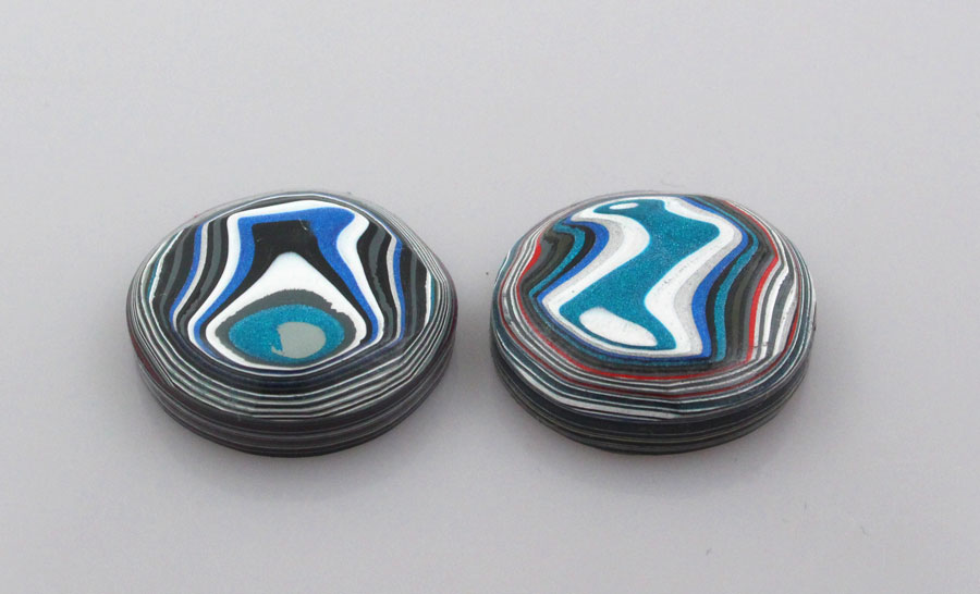  Fordite Jeep Pair of cabochons