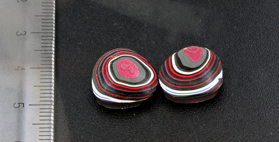 Fordite Pair of cabochons