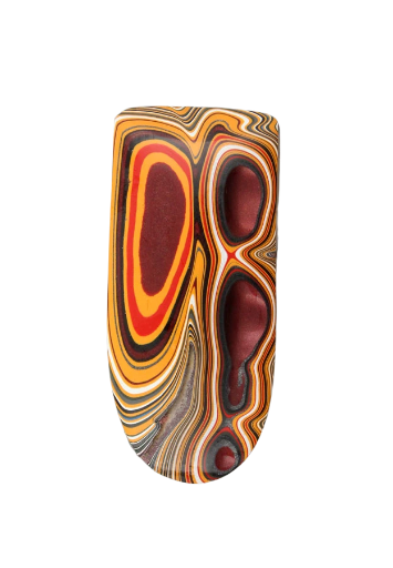 Hand Cut Rare Orange and Metallic Grey Sculpted top Jeep fordite