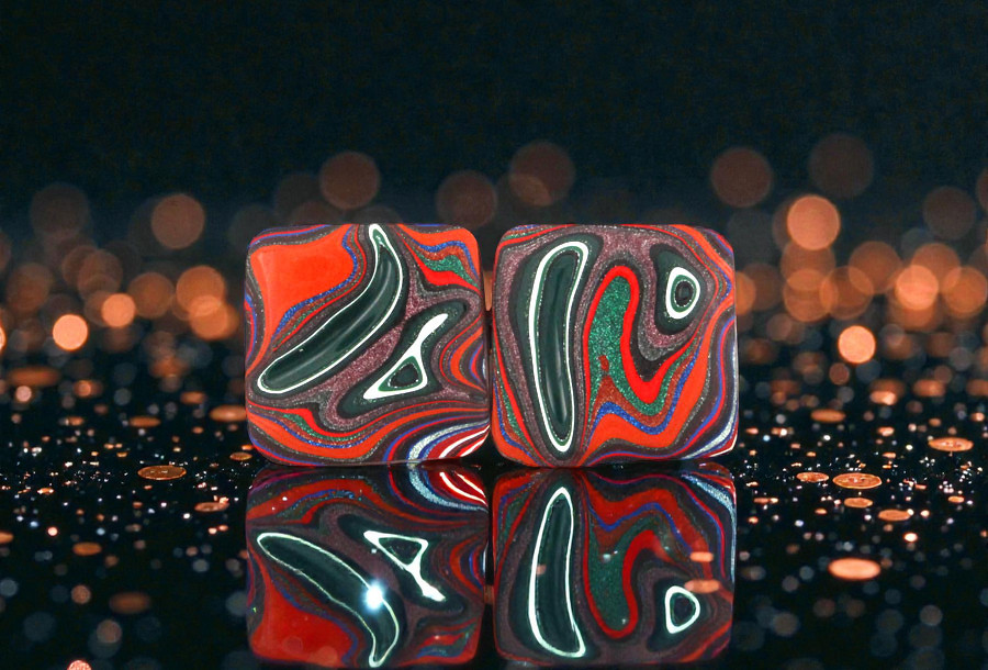 Fordite kenworth Pair of cabochons