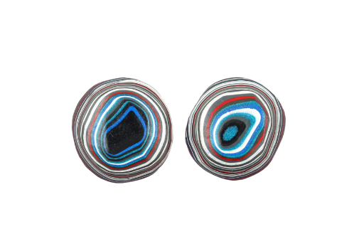  Fordite Jeep Pair of cabochons