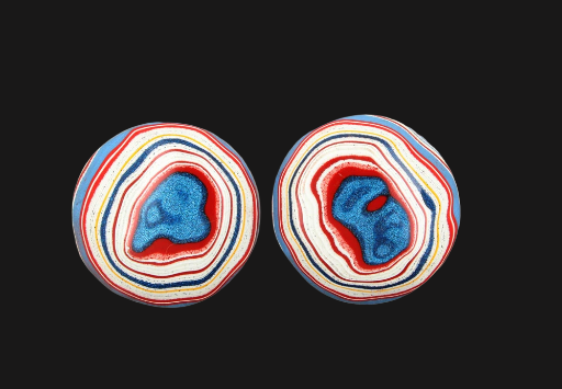 Stunning kenworth Fordite Pair of cabochons