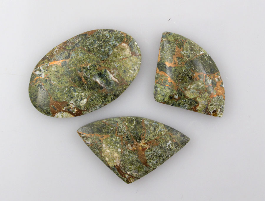 Sale bundle set of 3 lepodilite with Bronze   cabochon's 