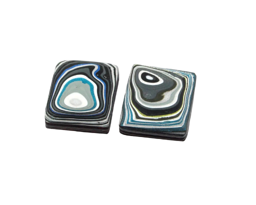 Fordite Jeep Pair of cabochons