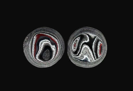 Rare Dagenham Uk  Fordite Pair of cabochons