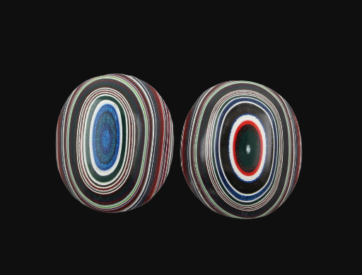 Bold Dagenham UK Fordite Pair of cabochons