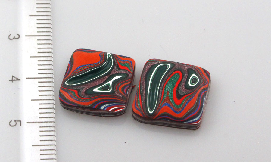 Fordite kenworth Pair of cabochons