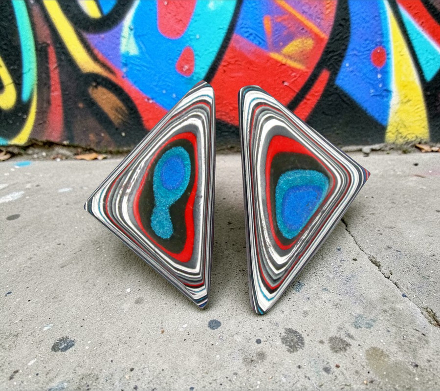  Fordite Jeep Pair of cabochons