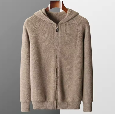 Men's Knit Hooded Cardigan