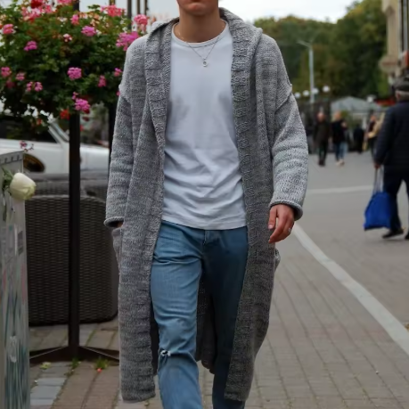 Men's Long Knit Cardigan