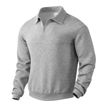 Men's Grey Quarter-Zip Pullover