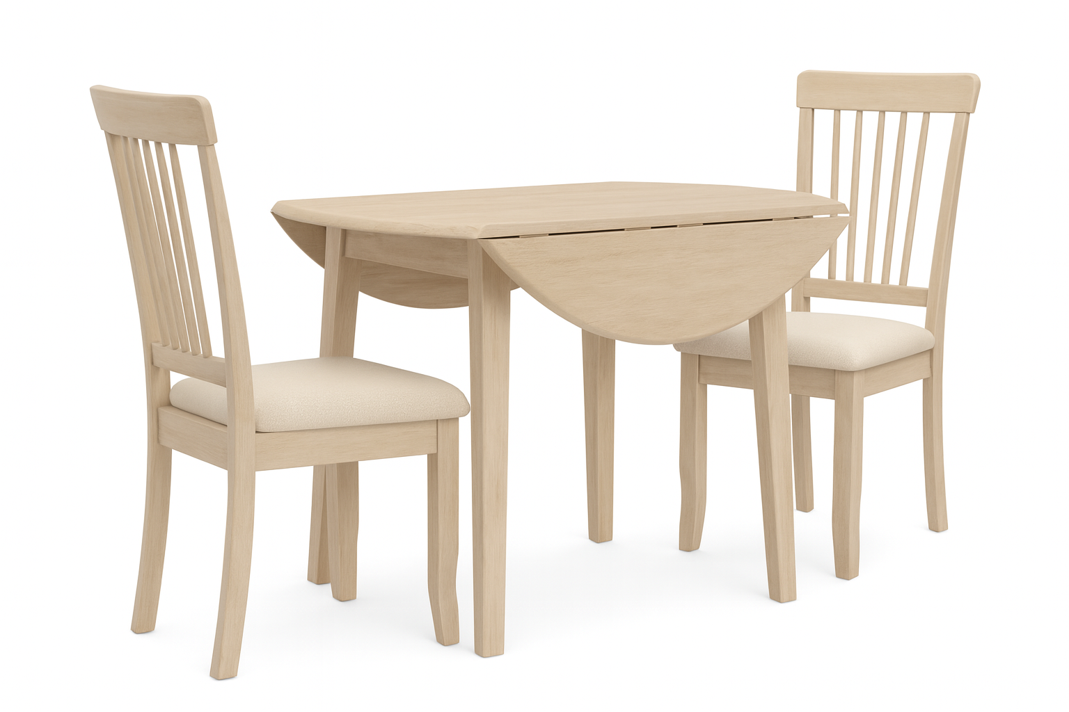 Jasper 3Pc Drop-Leaf Dining Set with Ivory Seat