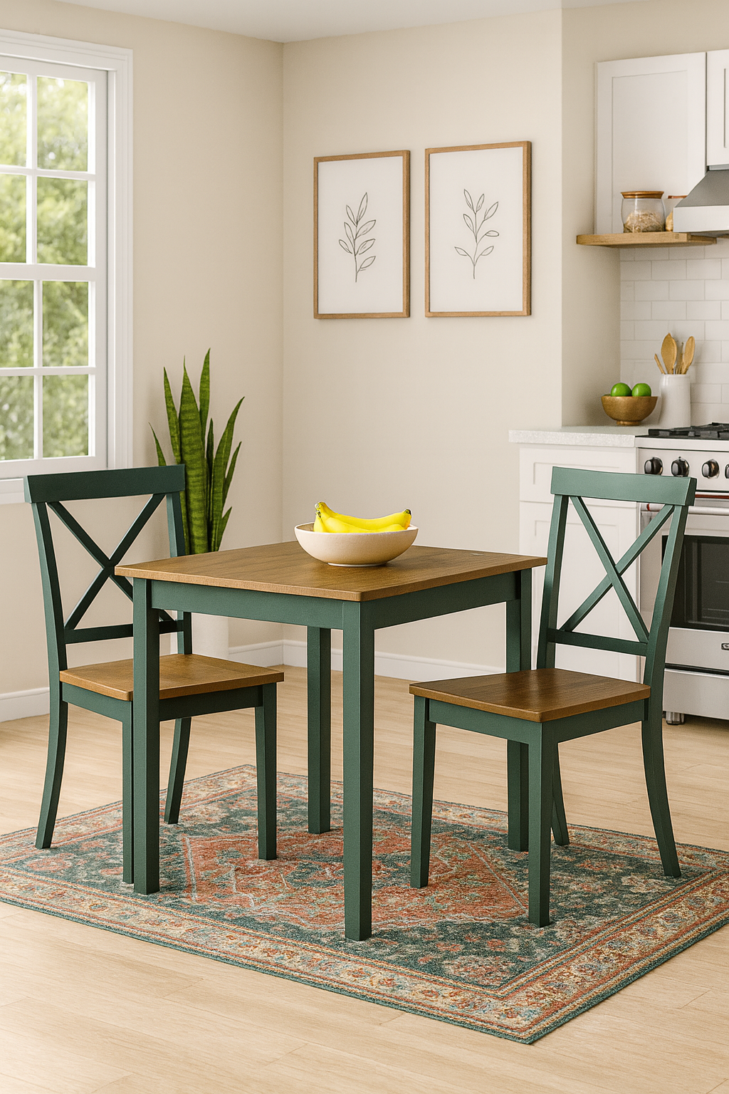 Beaufort Farmhouse 3Pc Dining Table Set