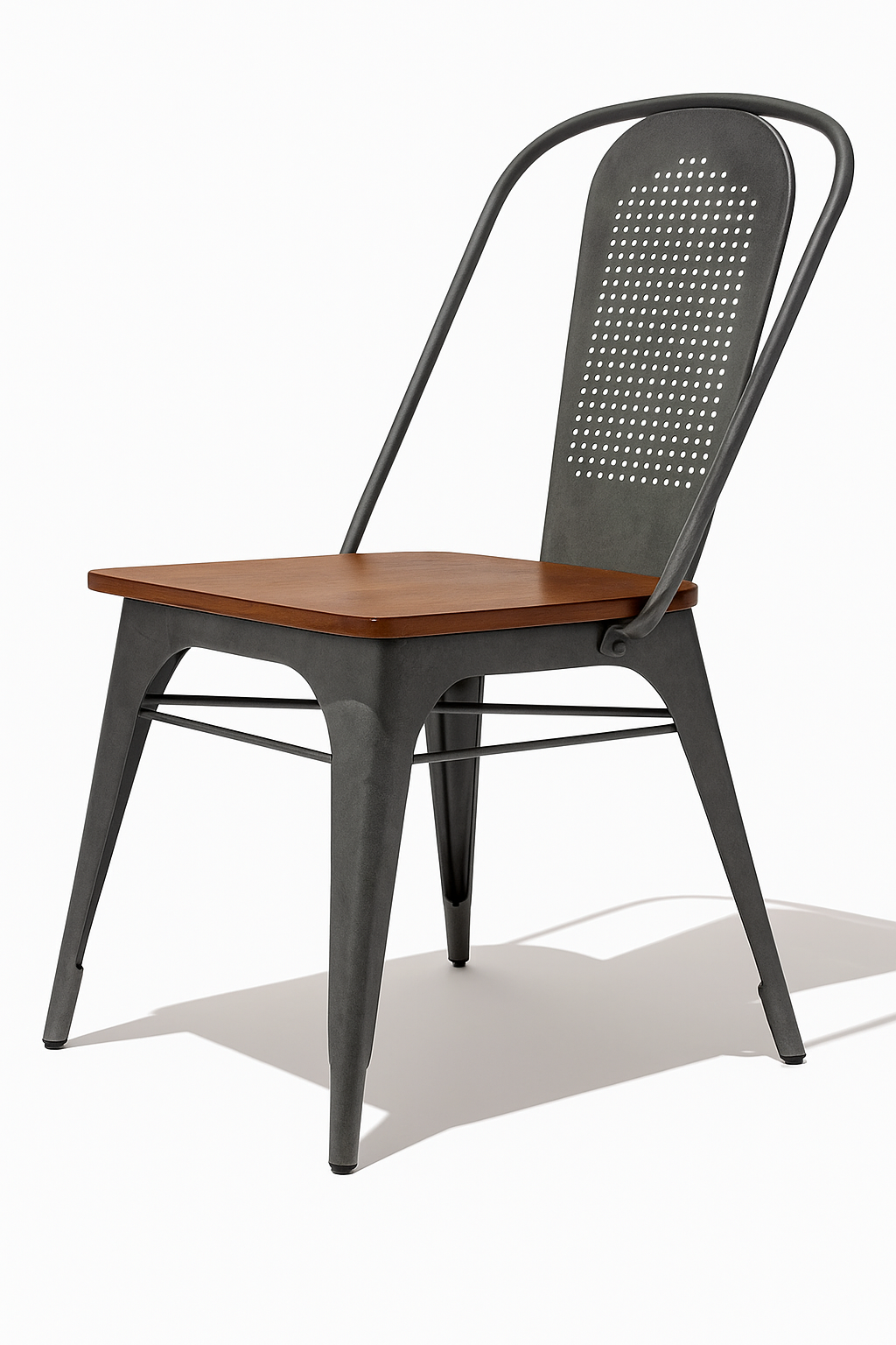 Colton Metal Dining Chairs Wood Seat