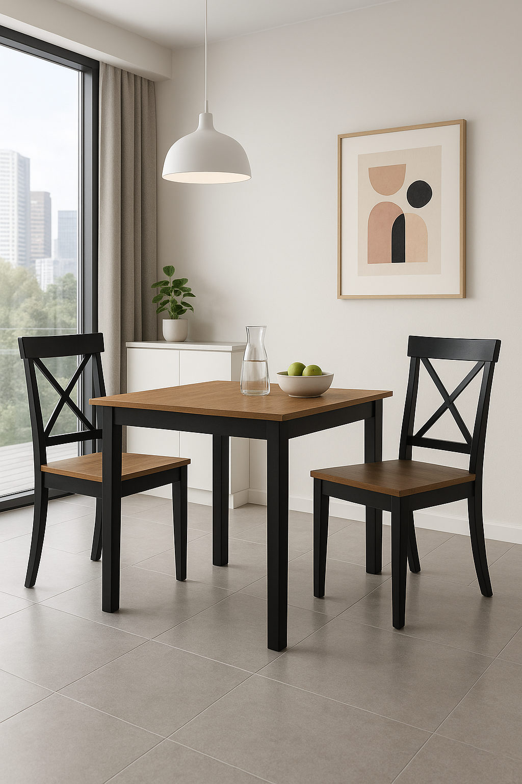 Beaufort Farmhouse 3Pc Dining Table Set