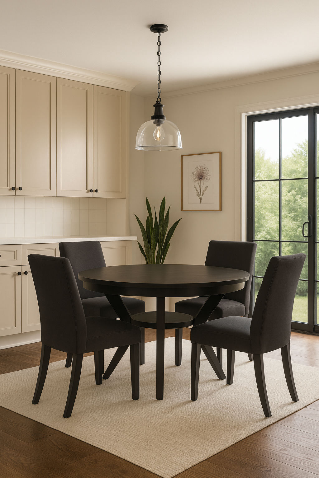Rylan 5Pc Dining Set with Black Seat