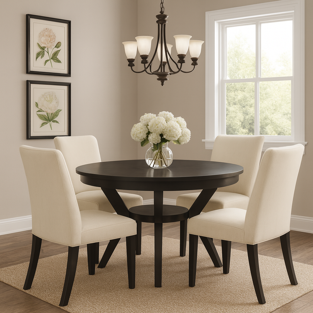 Rylan 5Pc Dining Set with White Seat