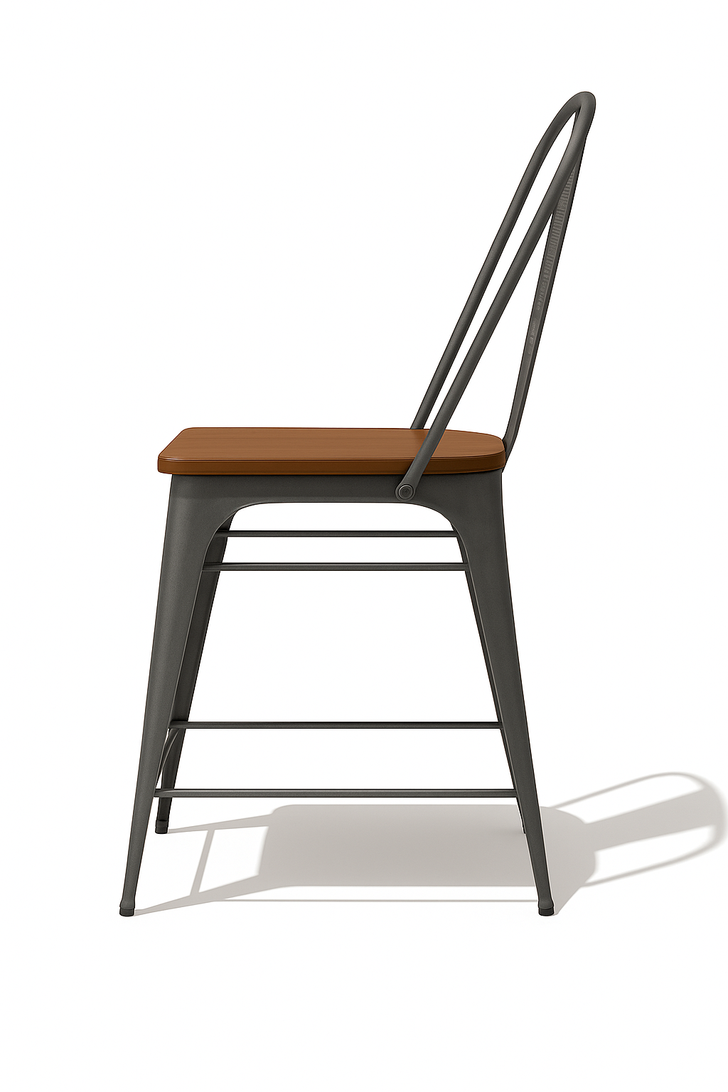 Colton Metal Dining Chairs Wood Seat