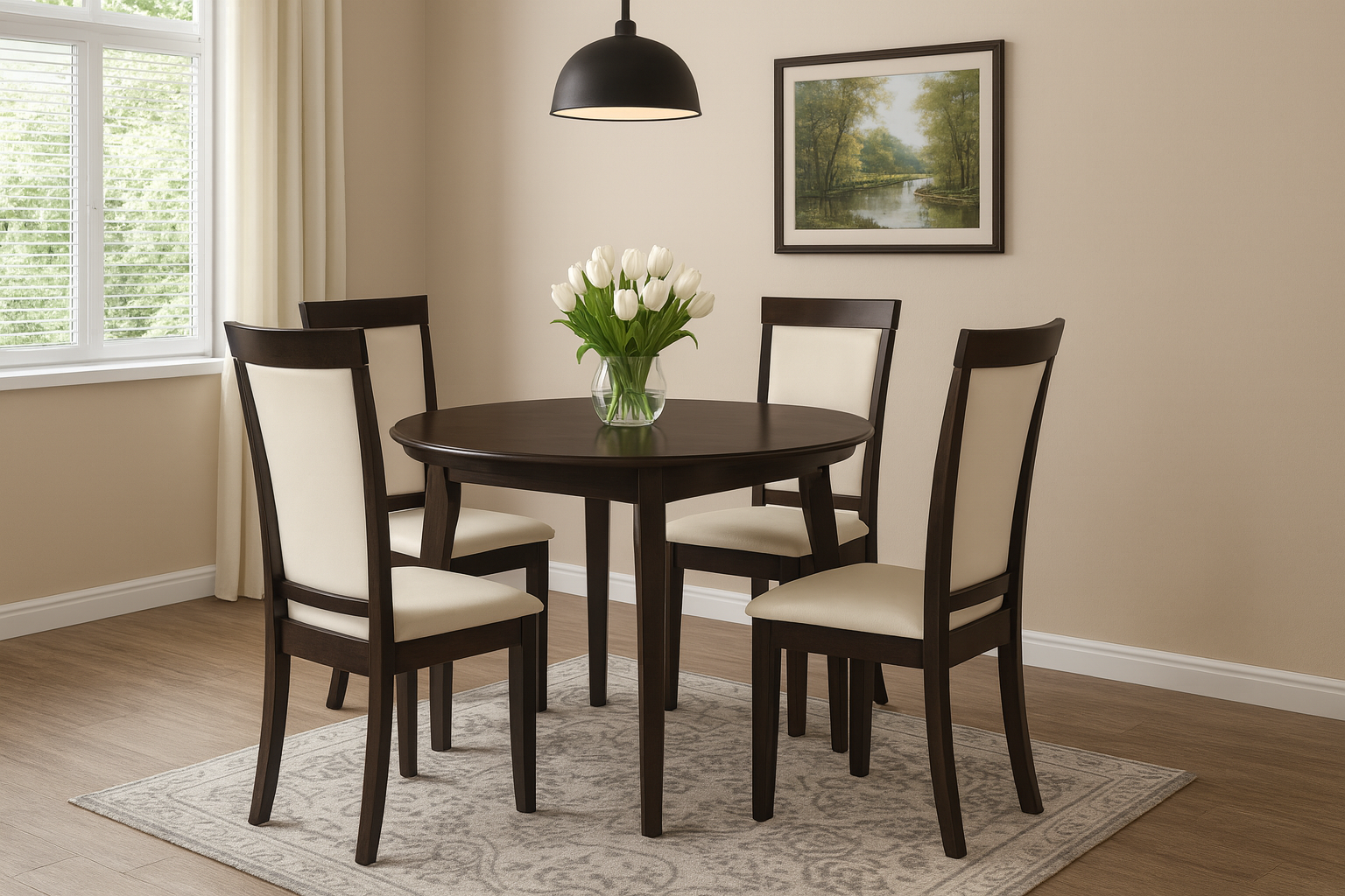Dax 5Pc Dining Set with Ivory Seat