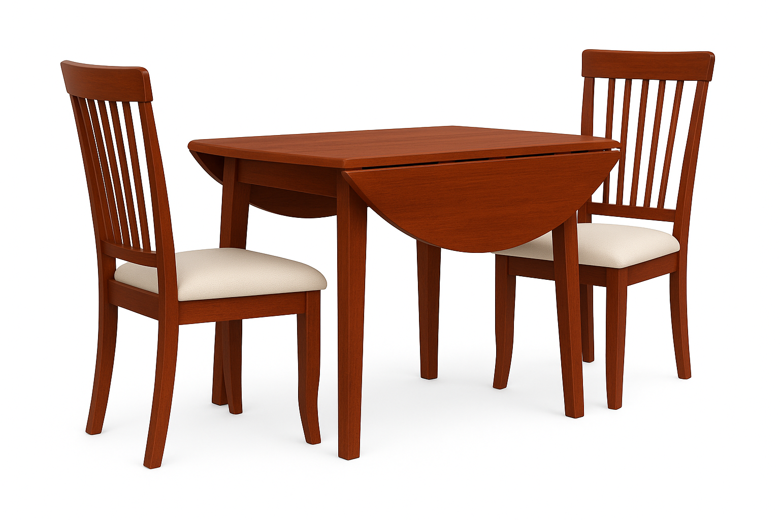 Jasper 3Pc Drop-Leaf Dining Set with Ivory Seat