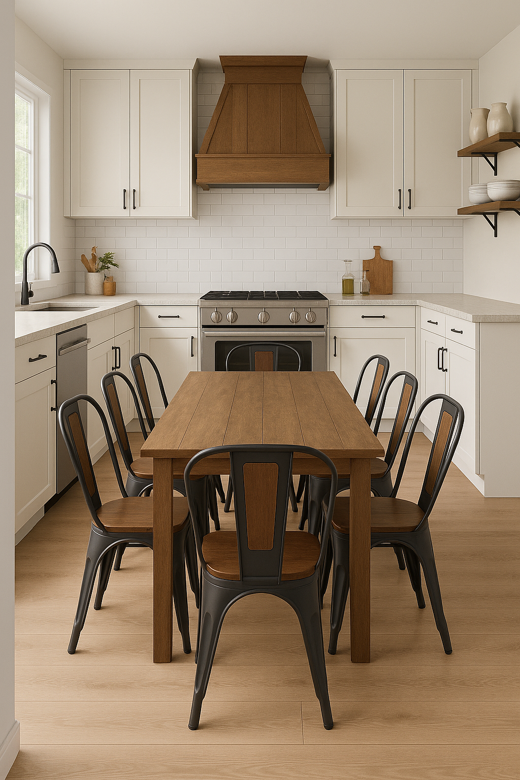 Jaxon Metal Dining Chairs Wood Seat