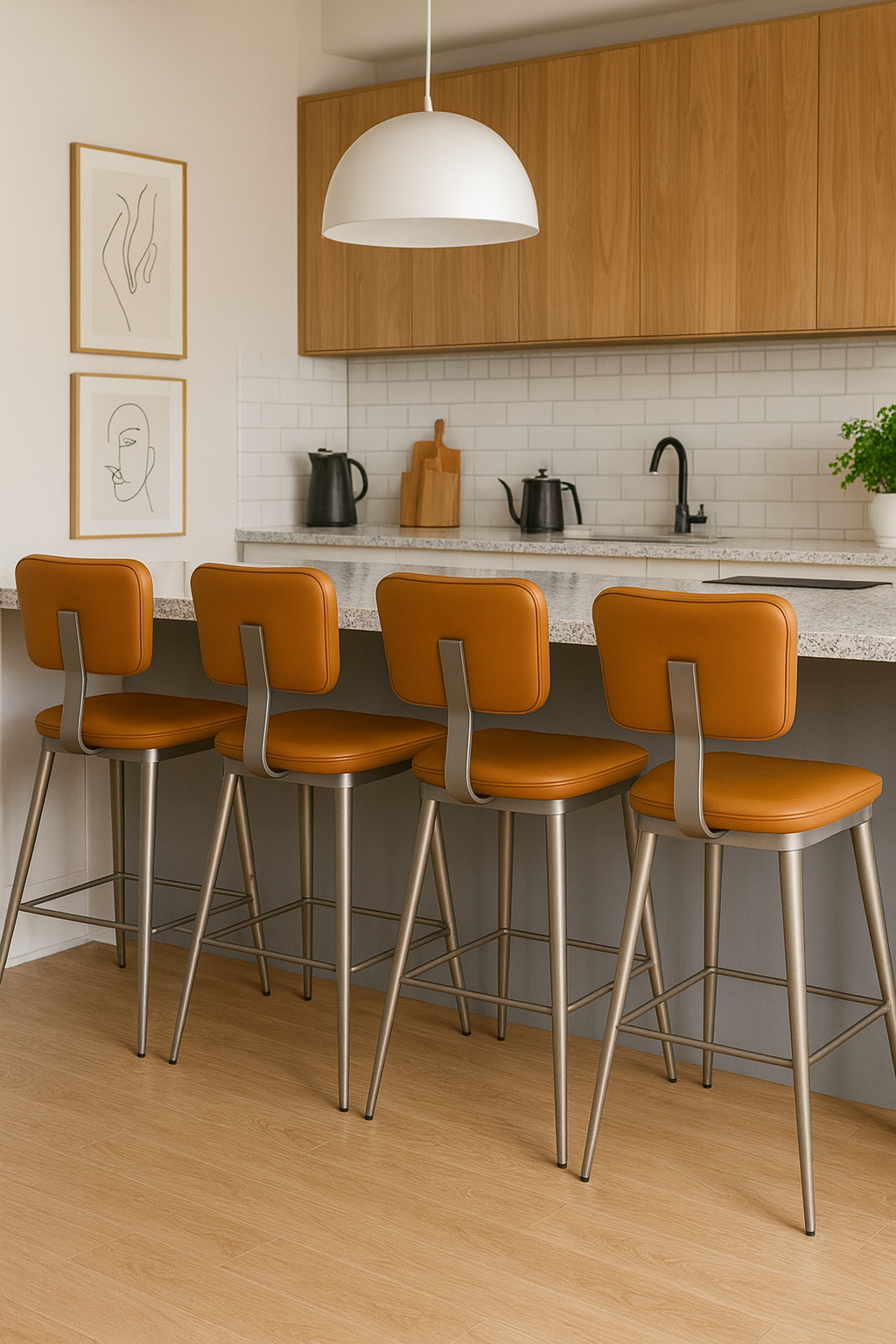 Ryder Leather Counter Height Barstools